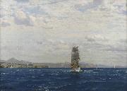 Michael Zeno Diemer Sailing off the Kilitbahir Fortress in the Dardenelles oil painting reproduction